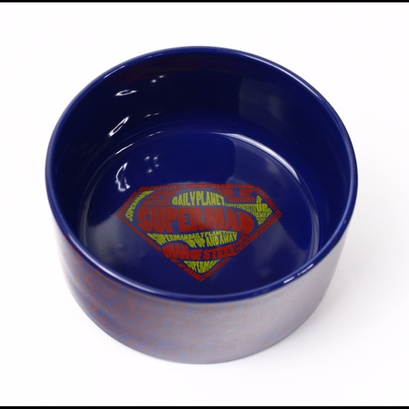 DC Superman Ceramic Dog / Pet Bowl Food Or Water 28oz 3-1/2 Cups New - Picture 2 of 7